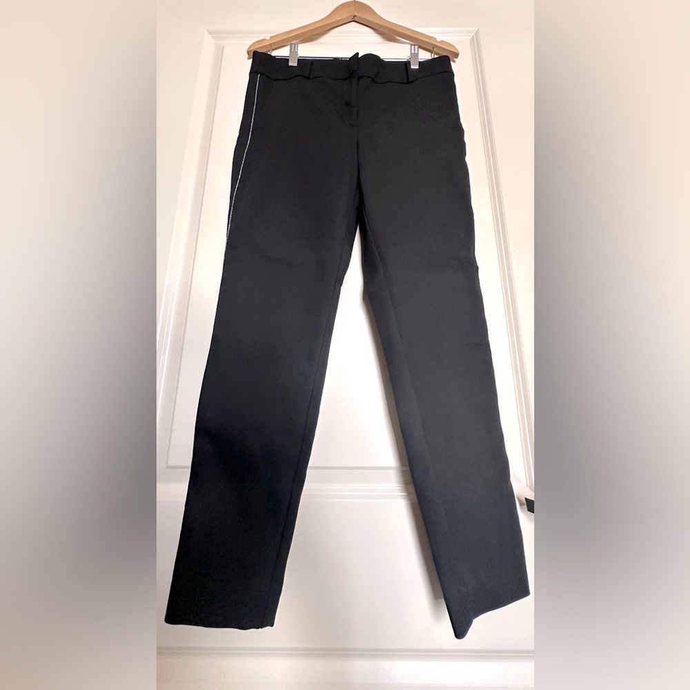 LOFT- like new - Black Skinny Work Pants with Silver Stripe - size 8